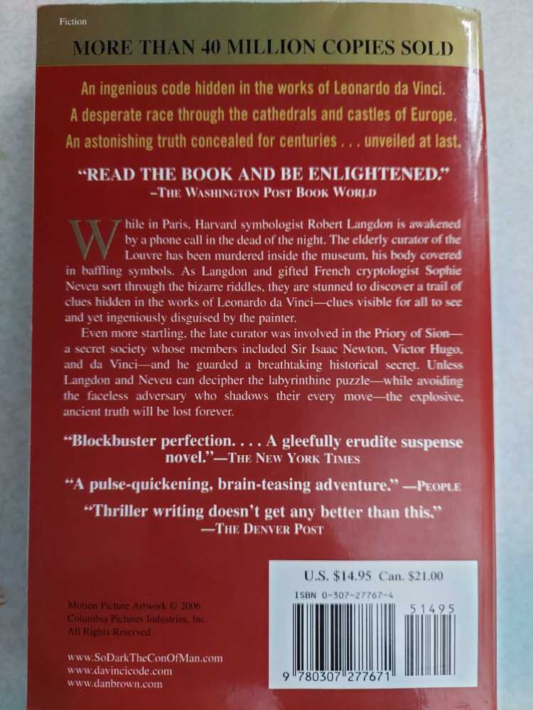 Da Vinci Code, The* - Brown, Dan (- Paperback) book collectible [Barcode 9780307277671] - Main Image 2