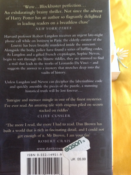 The Da Vinci Code - Brown, Dan (Corgi Books - Paperback) book collectible [Barcode 9780552149518] - Main Image 2