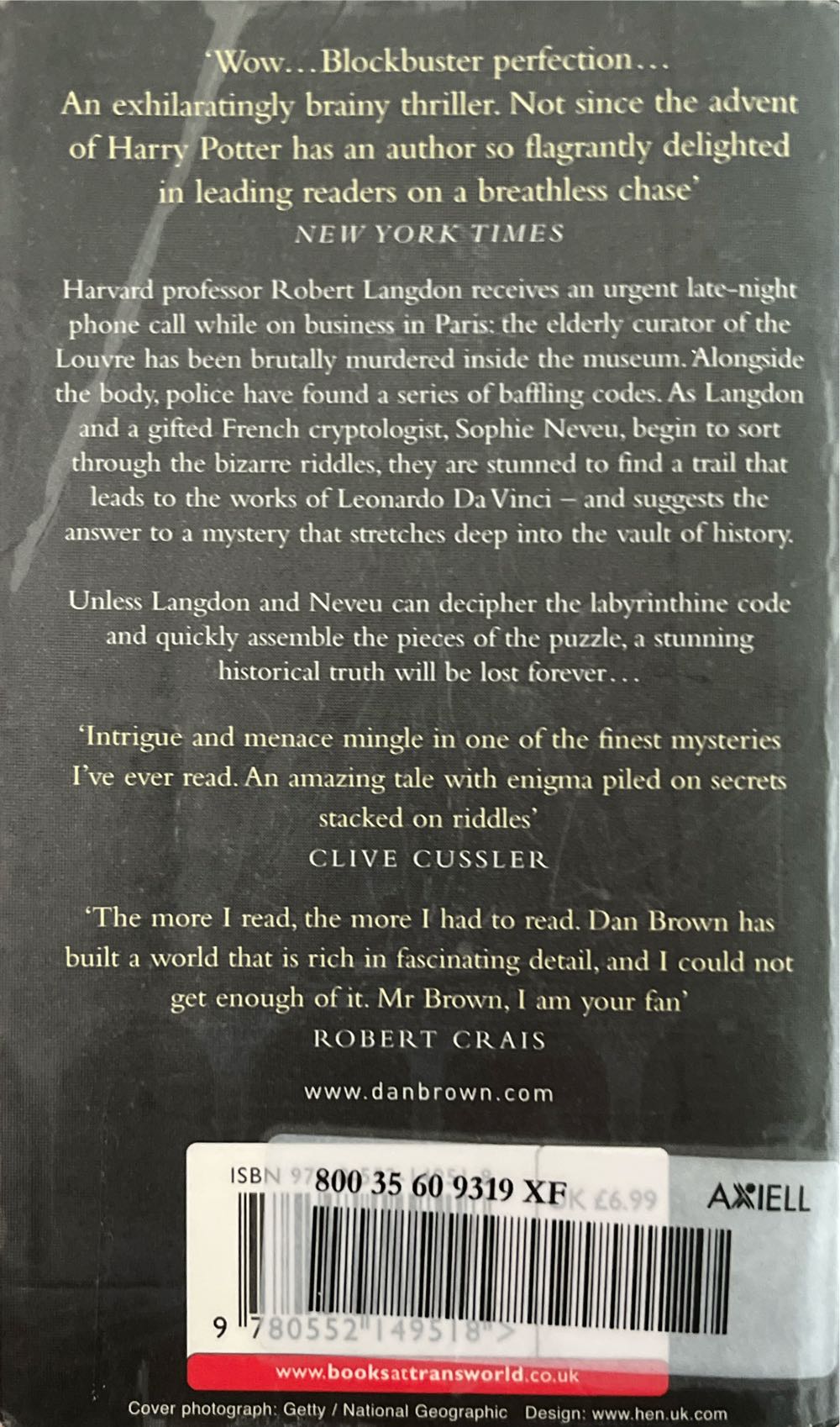 The Da Vinci Code - Brown, Dan (Corgi Books - Paperback) book collectible [Barcode 9780552149518] - Main Image 3