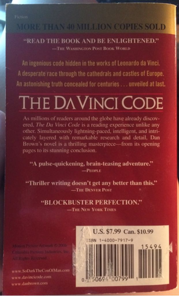The Da Vinci Code  (Anchor Books - Paperback) book collectible - Main Image 2
