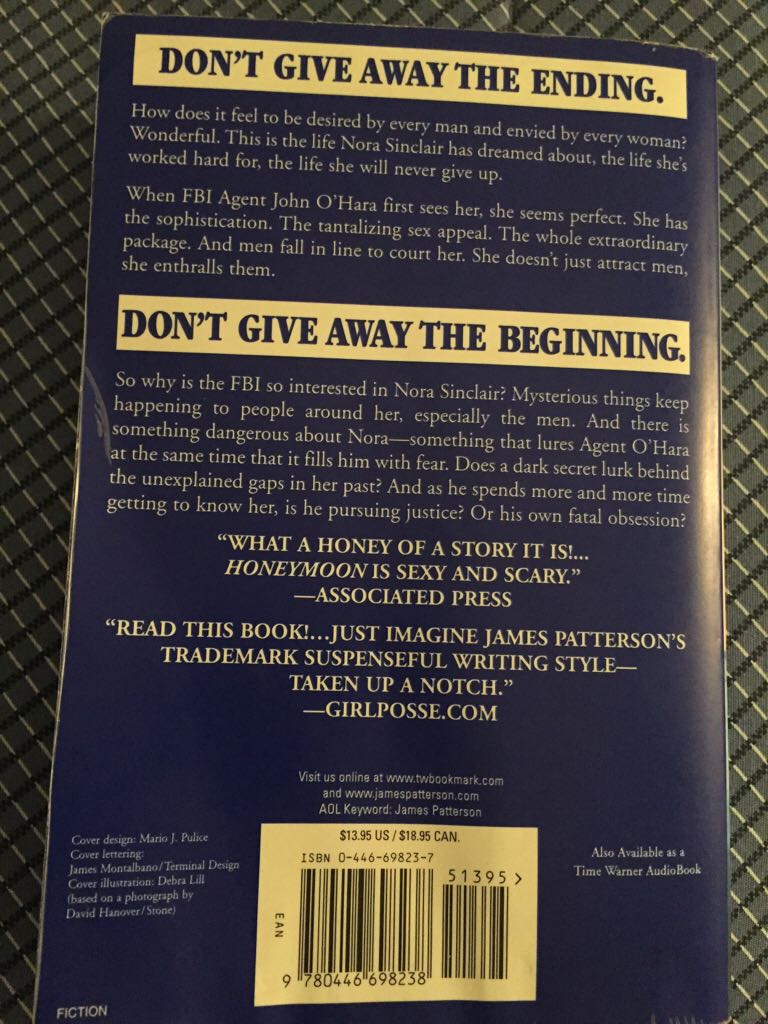 Honeymoon  book collectible [Barcode 9780446698238] - Main Image 2