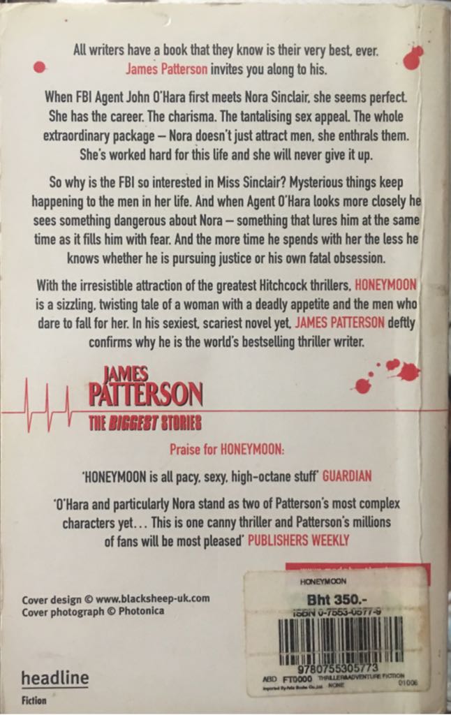 Honeymoon - James Patterson (Headline Book Publishing - Paperback) book collectible [Barcode 9780755305773] - Main Image 2