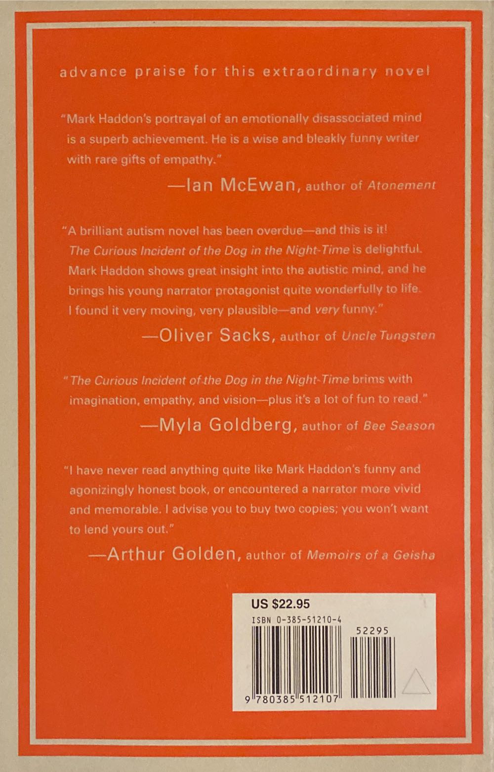 The Curious Incident of the Dog in the Night-Time - Mark Haddon (Doubleday Books - Hardcover) book collectible [Barcode 9780385512107] - Main Image 2
