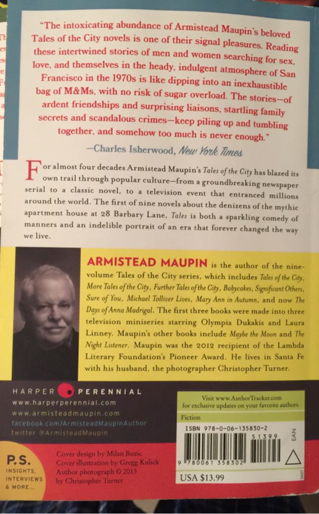 Tales of the City - Armistead Maupin (Harper & Row - Paperback) book collectible [Barcode 9780061358302] - Main Image 2