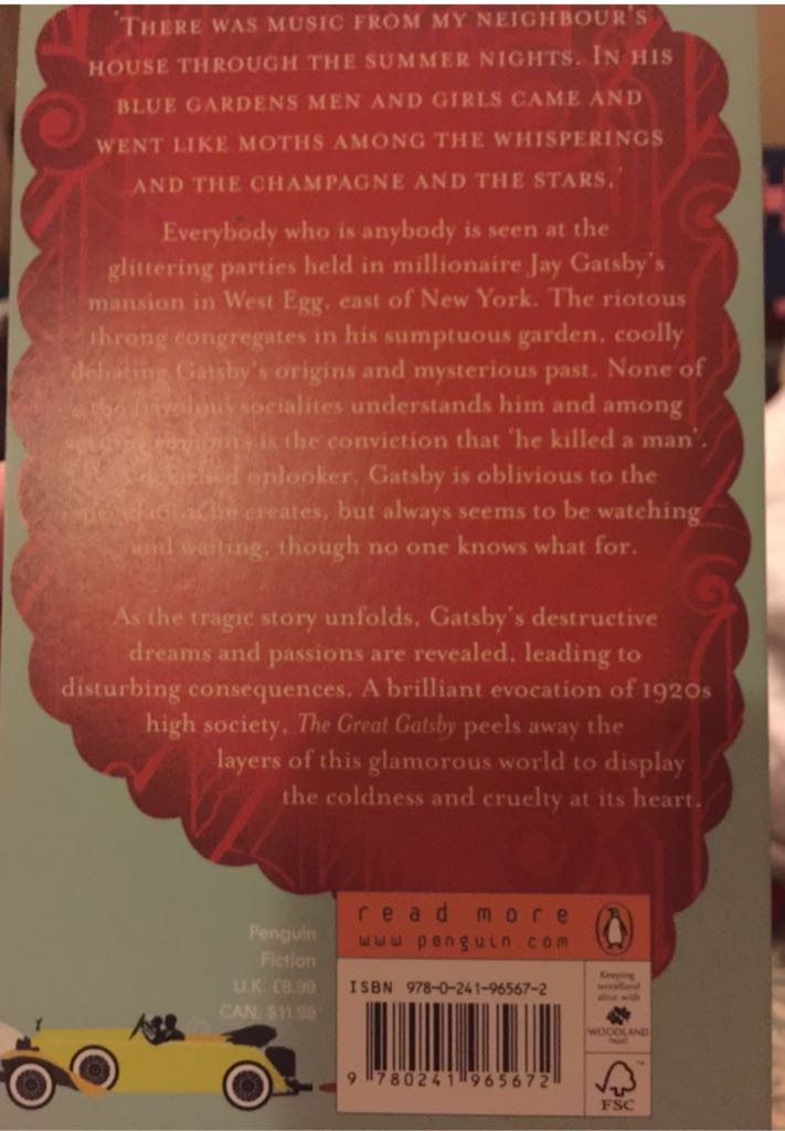 The Great Gatsby - Scott Fitzgerald (Viking) book collectible [Barcode 9780241965672] - Main Image 2