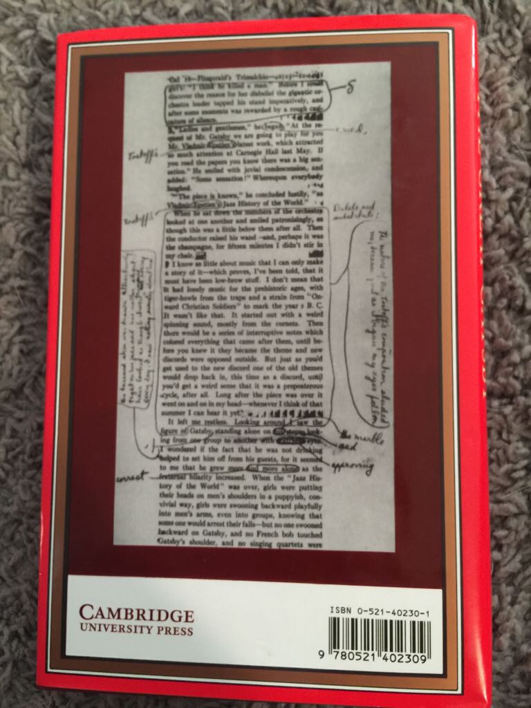 Great Gatsby, The - F. Scott Fitzgerald (Cambridge University Press - Hardcover) book collectible [Barcode 9780521402309] - Main Image 2