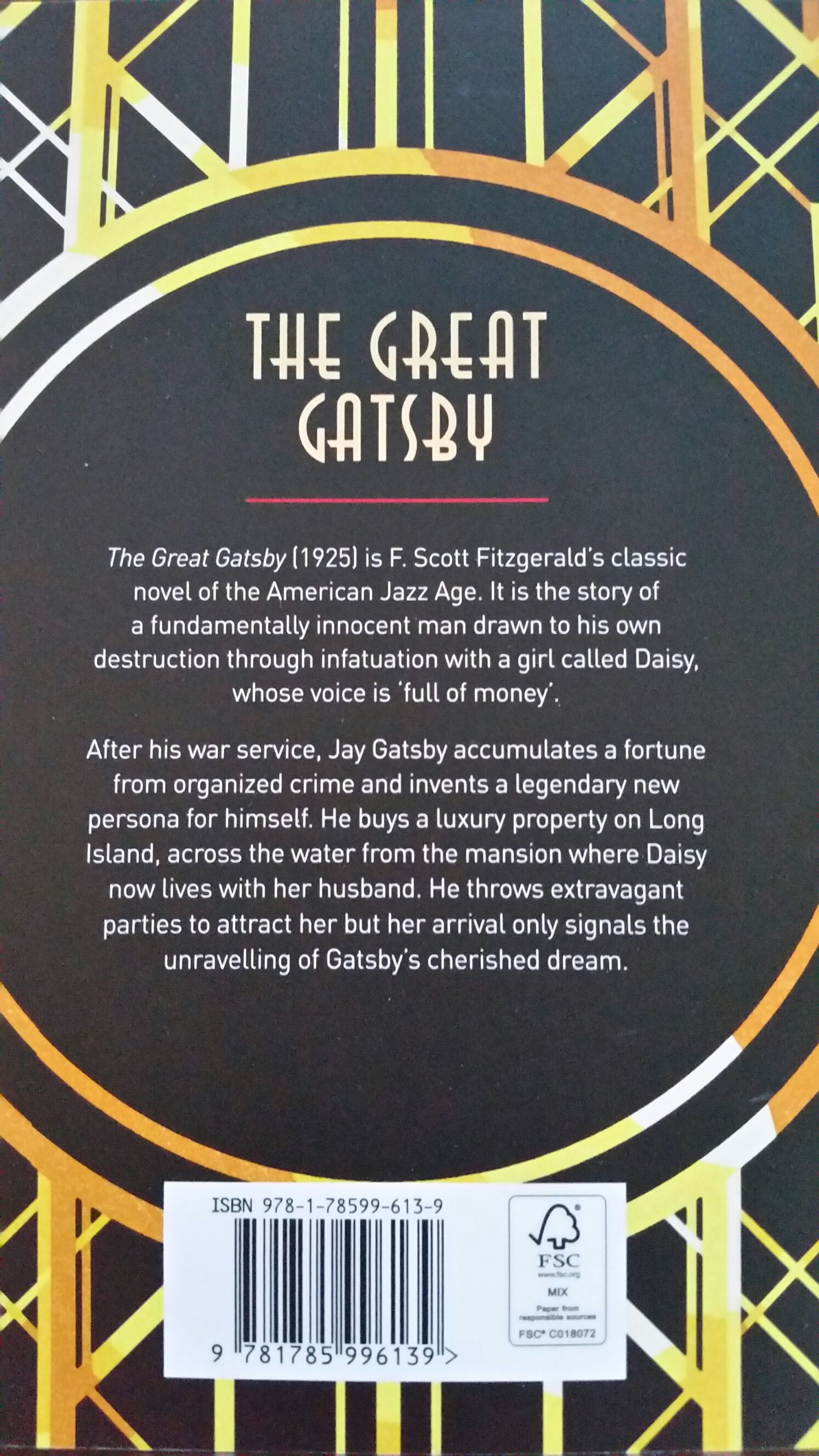 The Great Gatsby - F. Scott Fitzgerald (Arcturus - Paperback) book collectible [Barcode 9781785996139] - Main Image 2