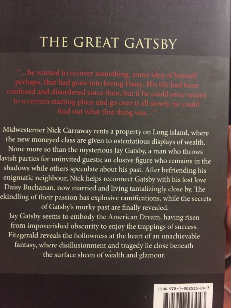 The Great Gatsby - F. Scott Fitzgerald (Atlantic Publishing) book collectible [Barcode 9781908533043] - Main Image 2