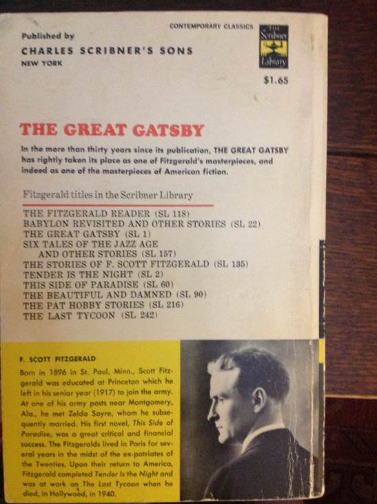 The Great Gatsby - Scott Fitzgerald (Scribners - Paperback) book collectible - Main Image 2