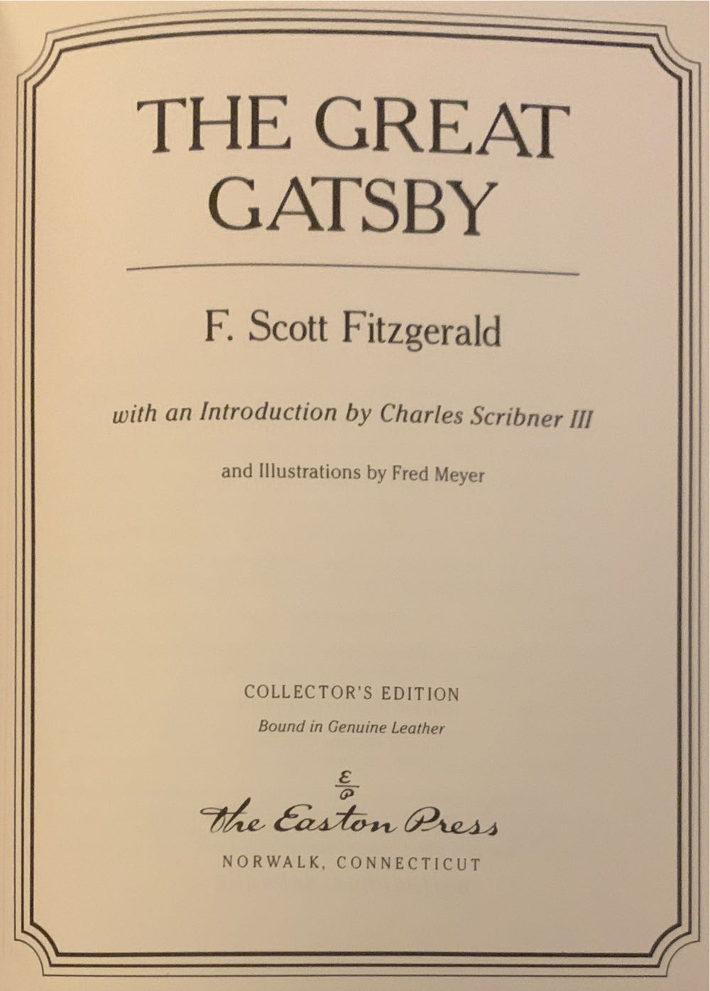 The Great Gatsby - F. Scott Fitzgerald (The Easton Press - Library Binding) book collectible - Main Image 3