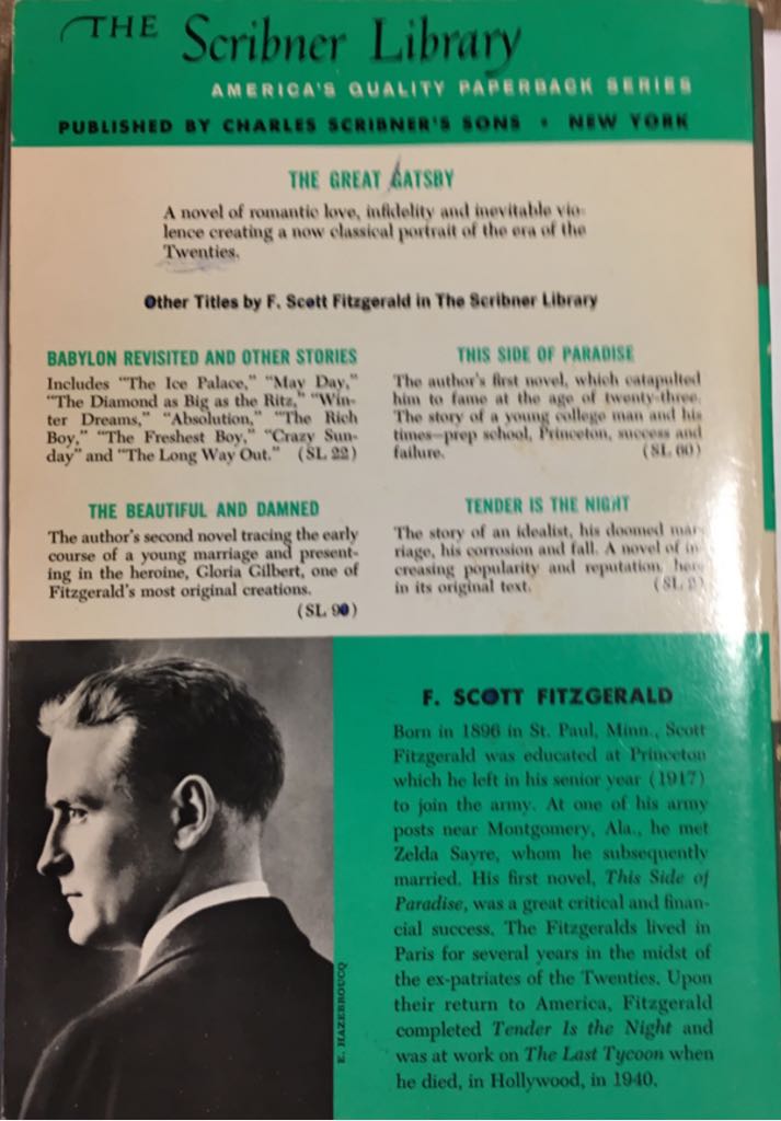 The Great Gatsby - F. Scott Fitzgerald (Charles Scribner’s Sons - Paperback) book collectible - Main Image 2