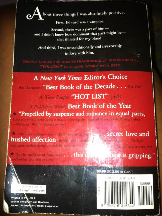 Twilight - Stephenie Meyer (Little, Brown and Company - Paperback) book collectible [Barcode 9780316015844] - Main Image 2