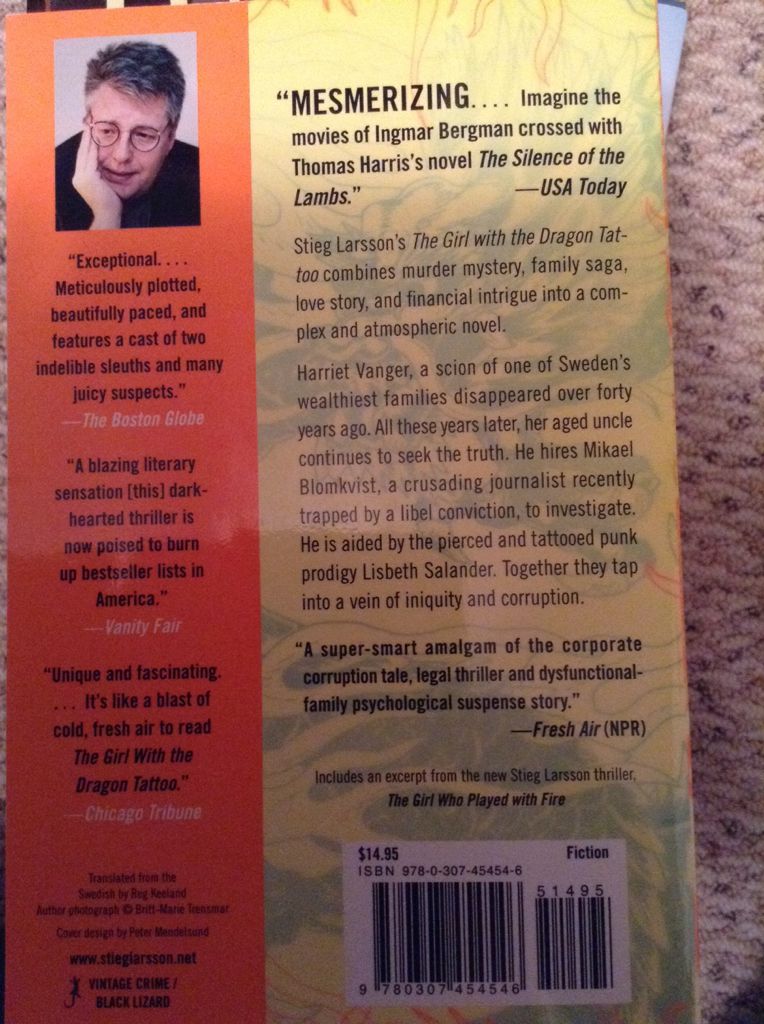 The Girl with the Dragon Tattoo - Stieg Larsson (Vintage Books - Trade Paperback) book collectible [Barcode 9780307454546] - Main Image 2