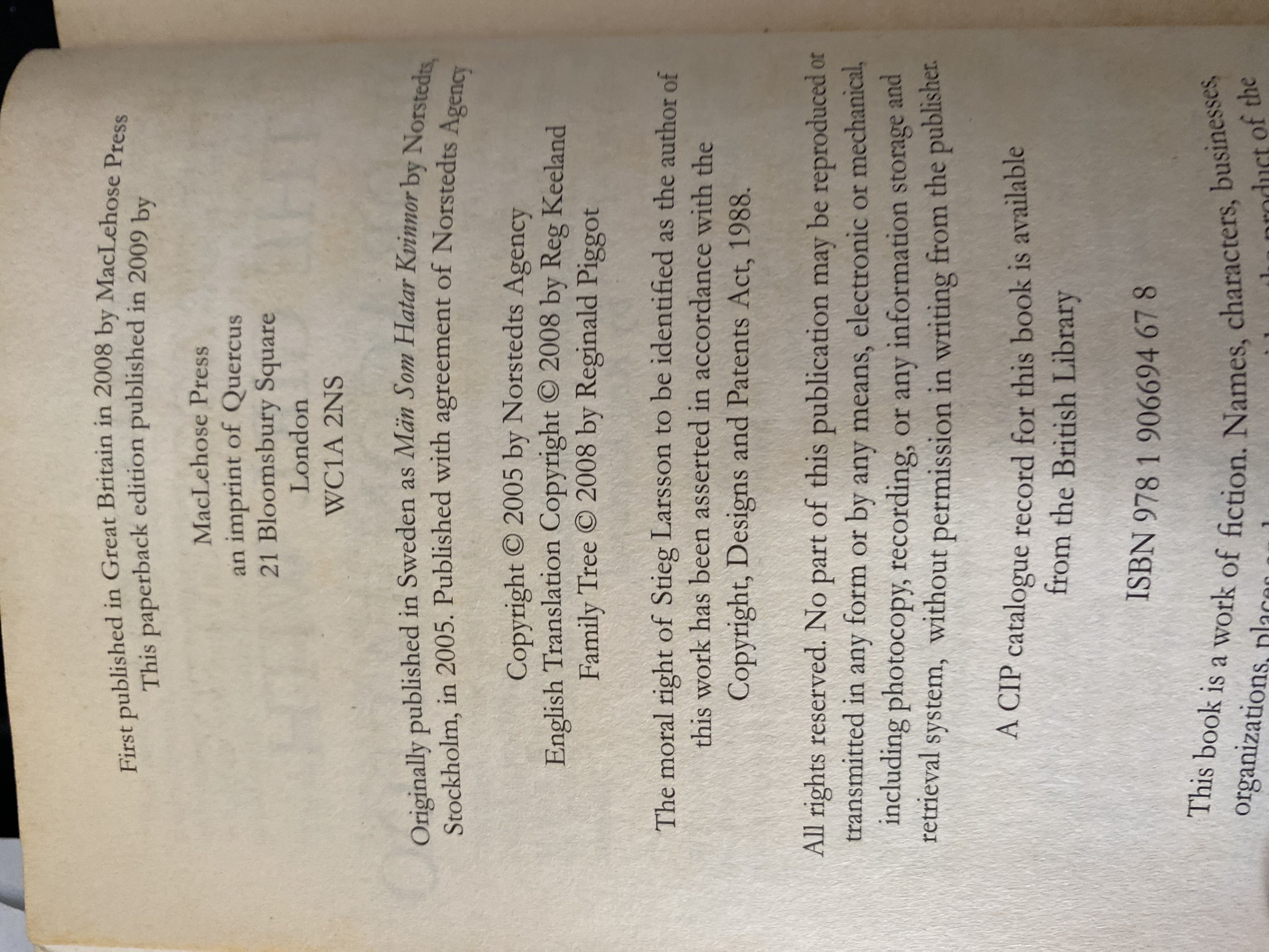The Girl with the Dragon Tattoo - Stieg Larsson (Maclehose Press - Paperback) book collectible [Barcode 9781906694678] - Main Image 2