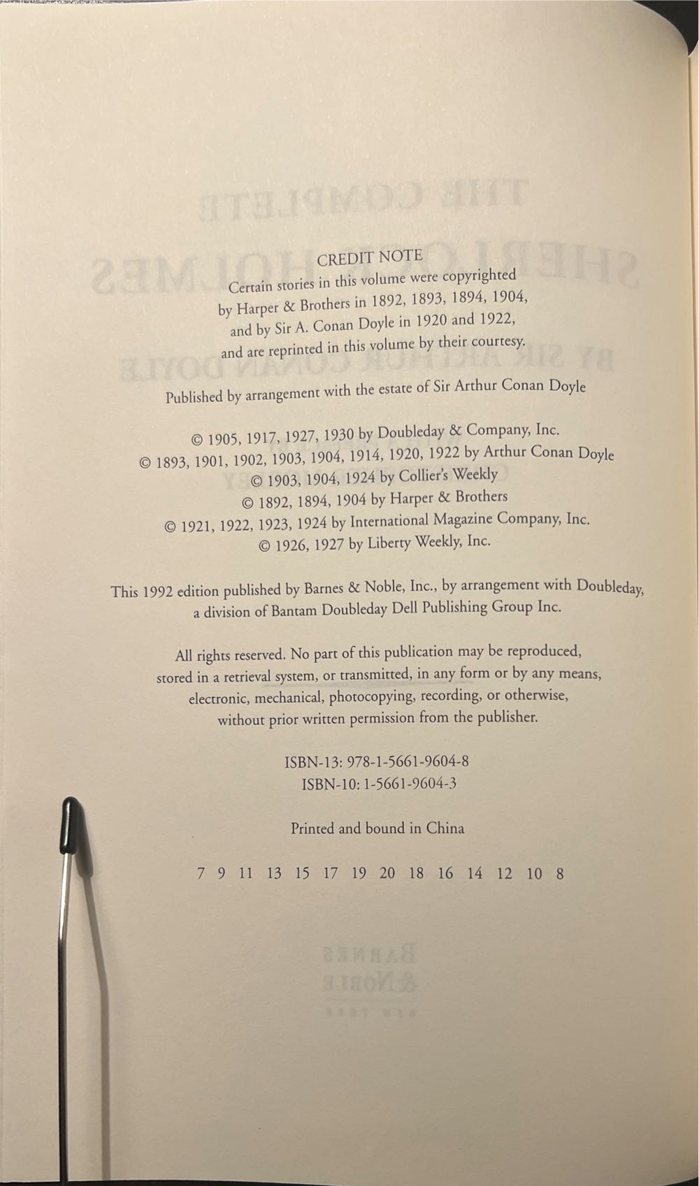 The Complete Sherlock Holmes - Sir Arthur Conan Doyle (Barnes and Noble - Hardcover) book collectible [Barcode 9781566196048] - Main Image 3