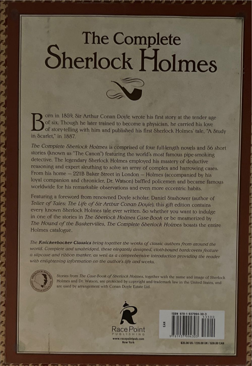 The Complete Sherlock Holmes - Arthur Conan Doyle (Race Point Publishing - Hardcover) book collectible [Barcode 9781937994303] - Main Image 2