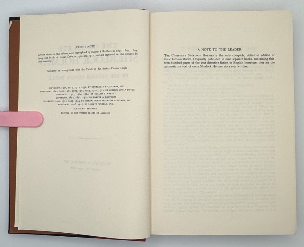 The Complete Sherlock Holmes: Volume I - Sir Arthur Conan Doyle (Doubleday & Company, Inc. - Hardcover) book collectible - Main Image 4