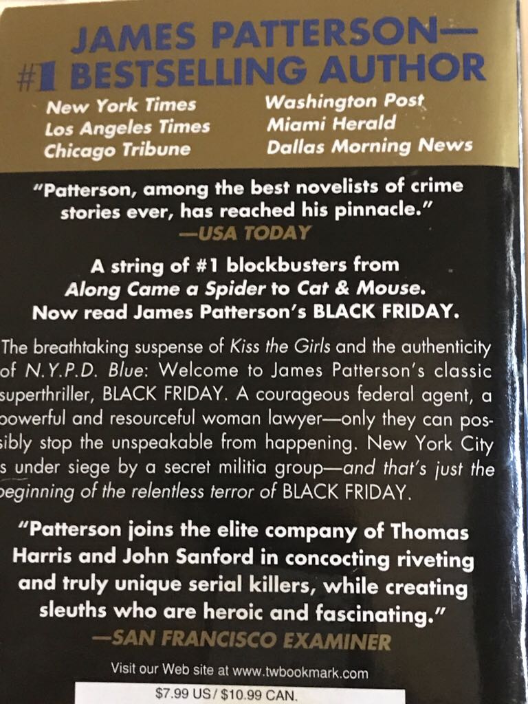 Black Friday ⛔️ - James Patterson (Vision - Paperback) book collectible [Barcode 9780446609326] - Main Image 2