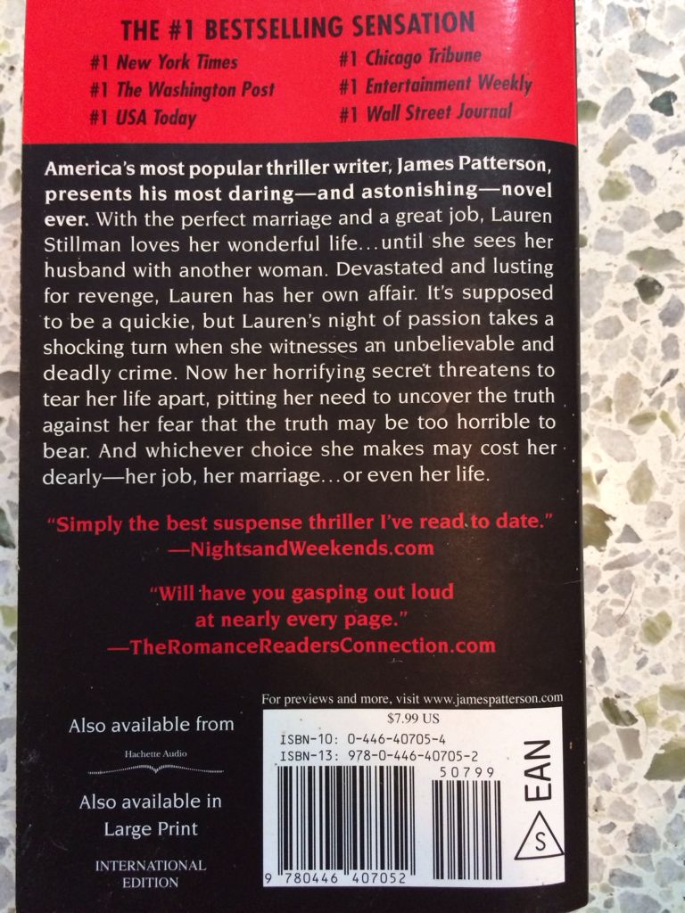 The Quickie - James Patterson (Arrow - Paperback) book collectible [Barcode 9780446407052] - Main Image 2