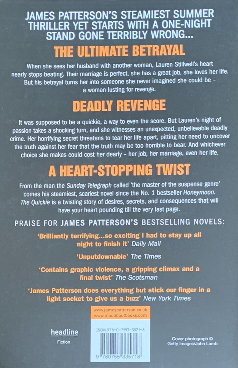 The Quickie - James Patterson (Headline - Trade Paperback) book collectible [Barcode 9780755335718] - Main Image 2