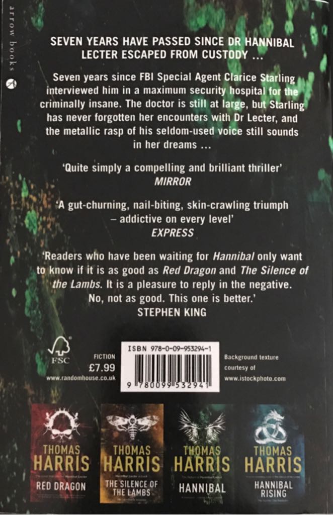 Hannibal - Philip Brooks (Arrow - Paperback) book collectible [Barcode 9780099532941] - Main Image 2