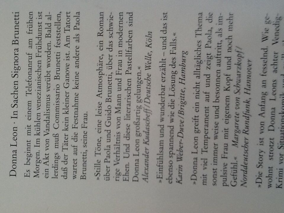 In Sachen Signora Brunetti - Donna Leon (Diogenes - Paperback) book collectible [Barcode 9783257233117] - Main Image 2