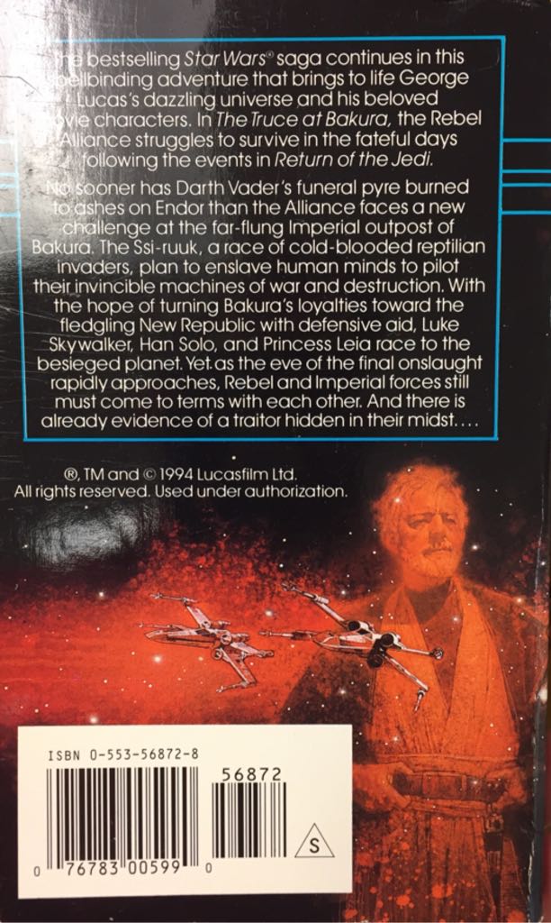 Star Wars: The Truce at Bakura - Kathy Tyers (Del Rey - Paperback) book collectible [Barcode 0553568728] - Main Image 2