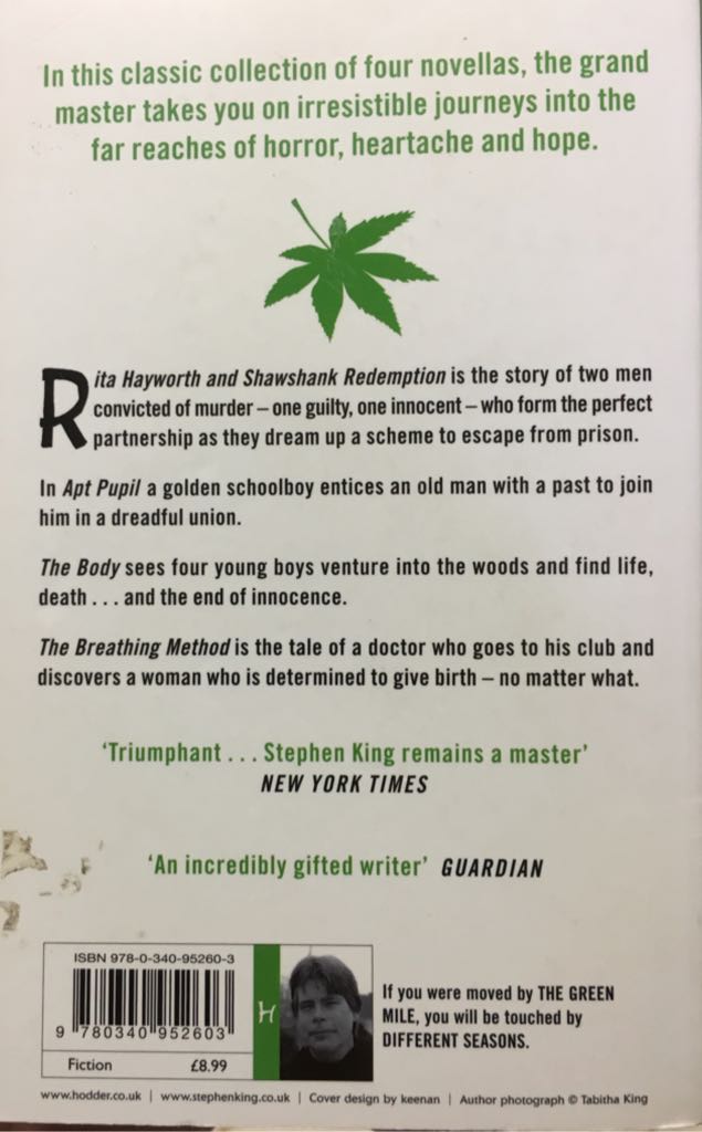 Different Seasons - Stephen King (Hodder - Paperback) book collectible [Barcode 9780340952603] - Main Image 2