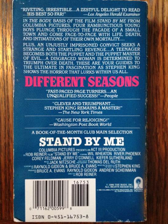 Different Seasons - Stephen King (Signet Fiction - Trade Paperback) book collectible [Barcode 9780451167538] - Main Image 2
