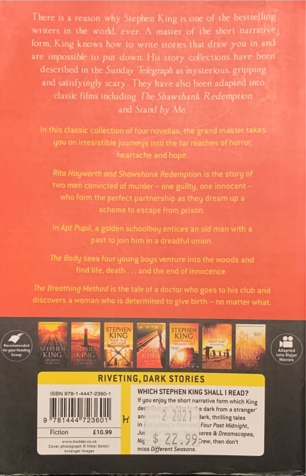 Different Seasons - King, Stephen (Hodder - Paperback) book collectible [Barcode 9781444723601] - Main Image 2