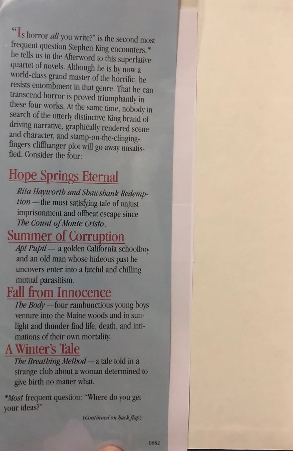 Different Seasons - Stephen King (The Viking Press - Hardcover) book collectible - Main Image 4