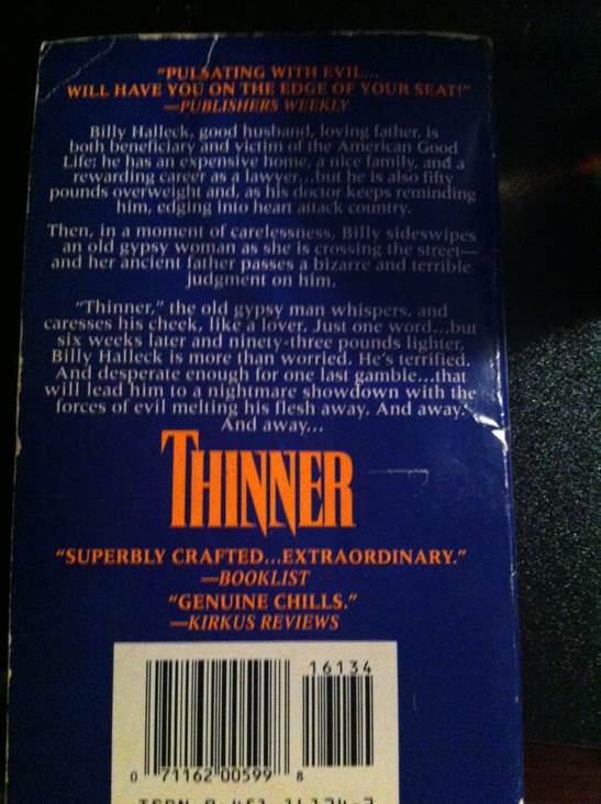 Thinner - Stephen King (Signet Books - Paperback) book collectible [Barcode 9780451161345] - Main Image 2