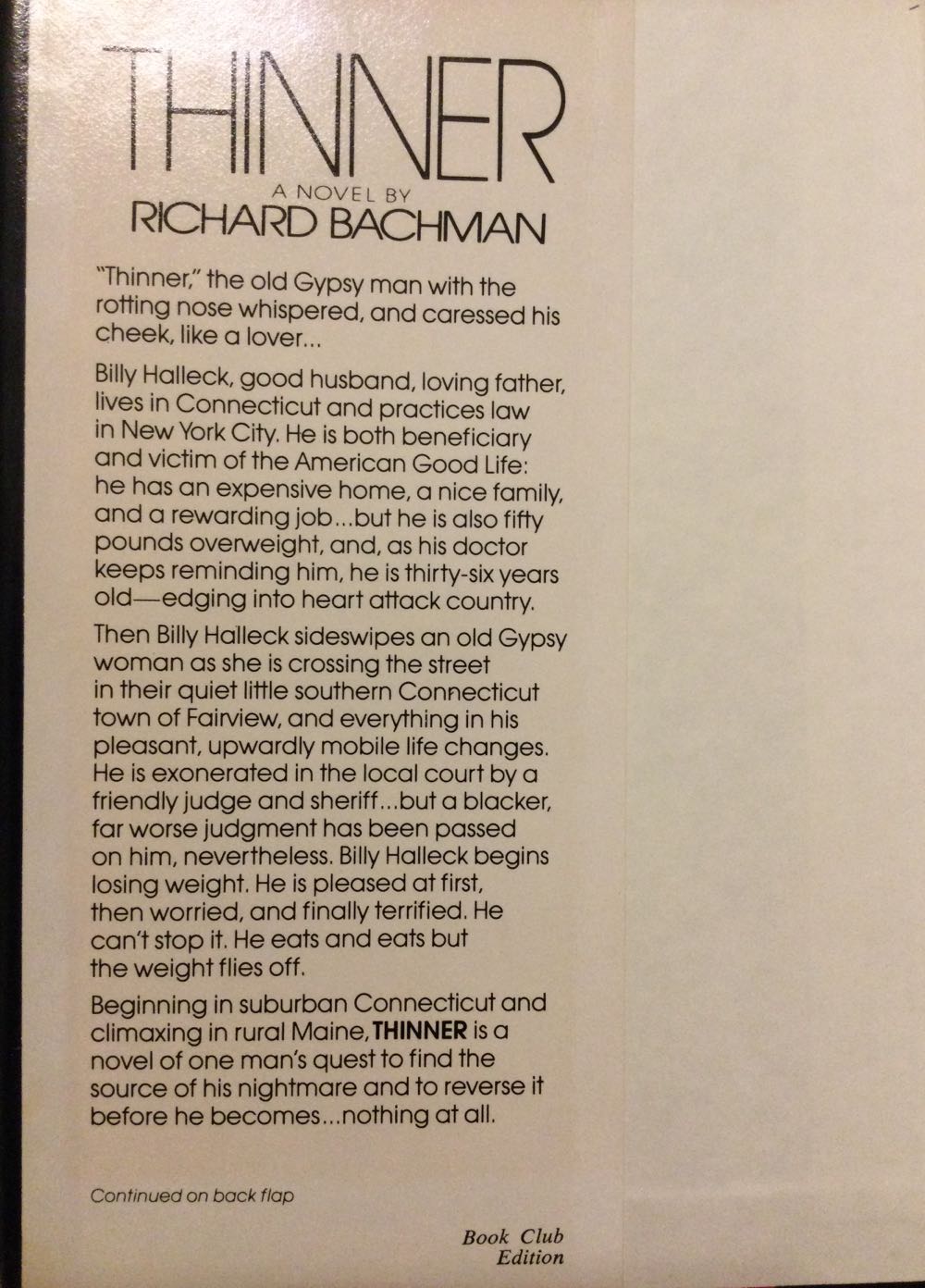 King: Thinner - Richard Bachman (NAL Books - Hardcover) book collectible - Main Image 4