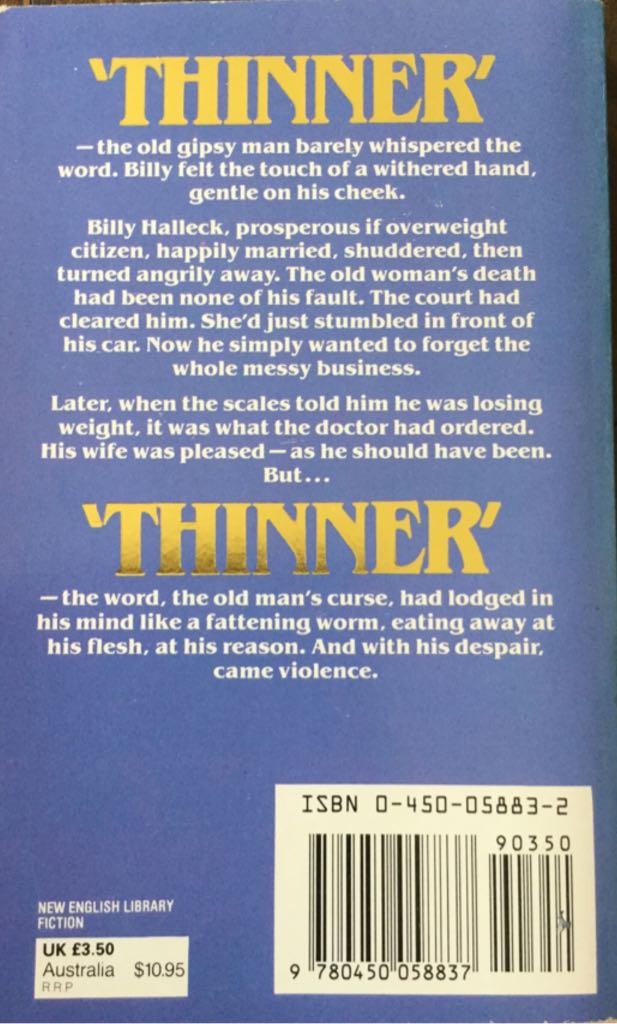 Thinner - Stephen) (King (New English Library - Paperback) book collectible - Main Image 2