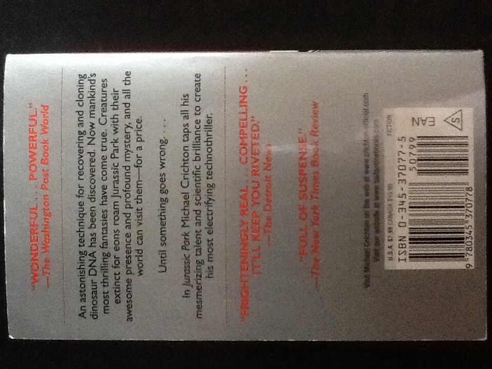 Jurassic Park - Michael Crichton (Flat - Ricky - Paperback) book collectible [Barcode 9780099282914] - Main Image 2