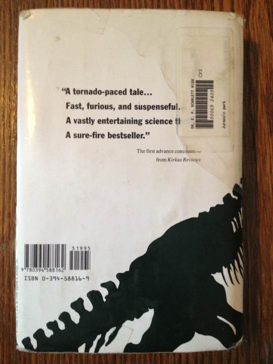 Jurassic Park - Michael Crichton (Barnes and Noble - Hardcover) book collectible [Barcode 9780394588162] - Main Image 2