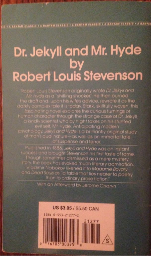 Dr. Jekyll And Mr. Hyde - Robert Louis Stevenson (Bantam Classics - Paperback) book collectible [Barcode 9780553212778] - Main Image 2