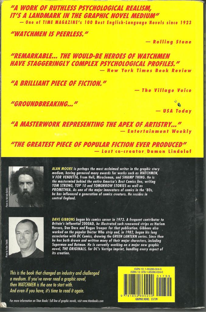 Watchmen - Alan Moore (Titan Books (UK) - Trade Paperback) book collectible [Barcode 9781852860240] - Main Image 2