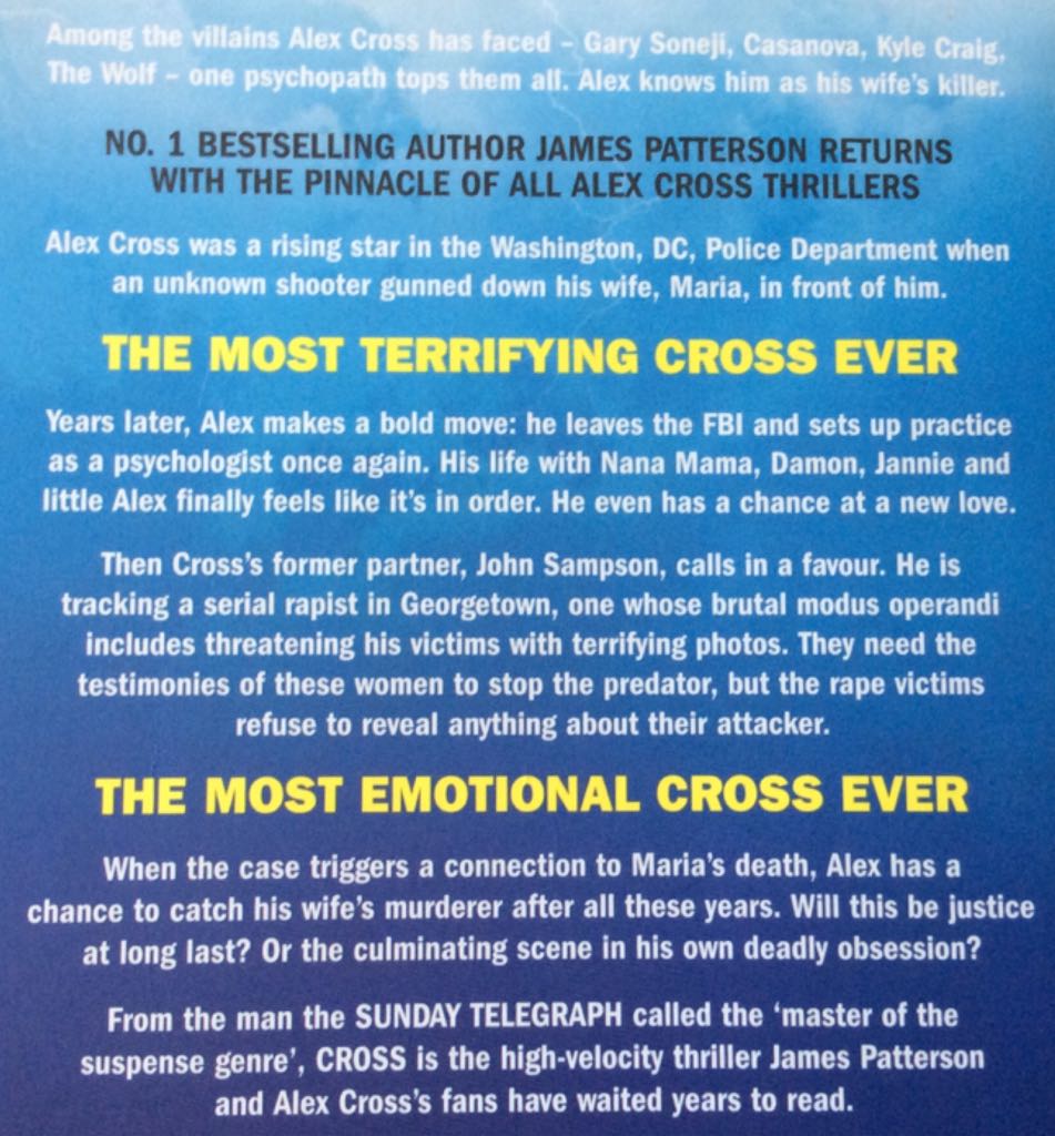 12 - Alex Cross - Cross - James Patterson (- Audiobook) book collectible [Barcode 9780316017749] - Main Image 2