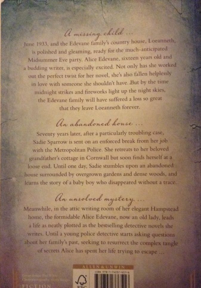 Lake House, The - Kate Morton (Allen & Unwin - Trade Paperback) book collectible [Barcode 9781742376516] - Main Image 2