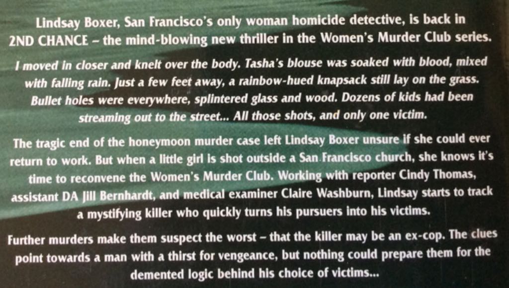 WMC-2nd Chance - James Patterson (Headline Feature - Paperback) book collectible [Barcode 9780747274346] - Main Image 2