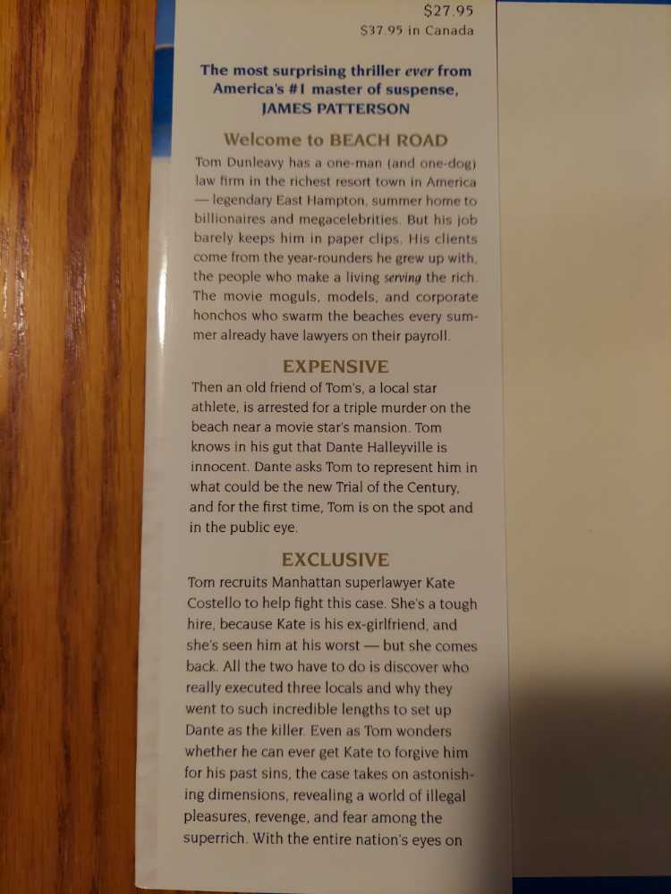 Beach Road - James Patterson (Little, Brown and Company - Paperback) book collectible [Barcode 9780316159784] - Main Image 3