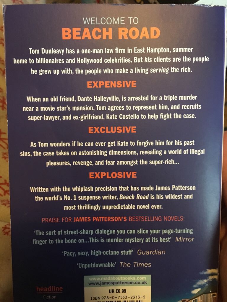 Beach Road - James Patterson (Headline Publishing Group - Paperback) book collectible [Barcode 9780755323135] - Main Image 2