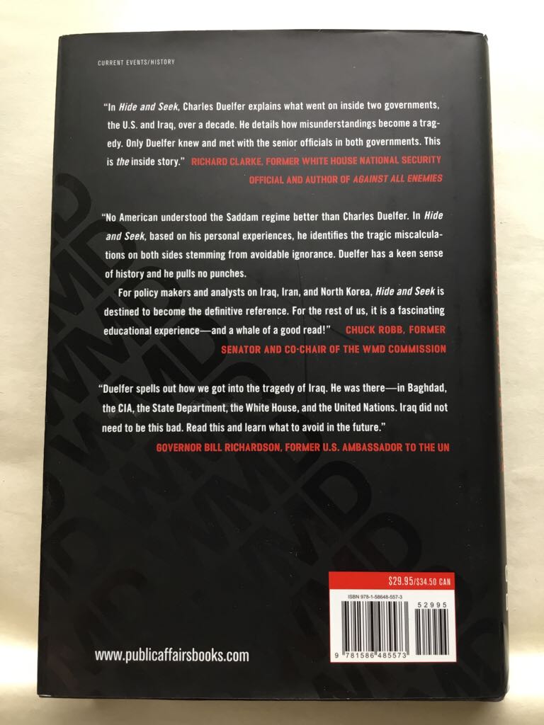 Hide and Seek - Charles Duelfer (PublicAffairs) book collectible [Barcode 9781586485573] - Main Image 2