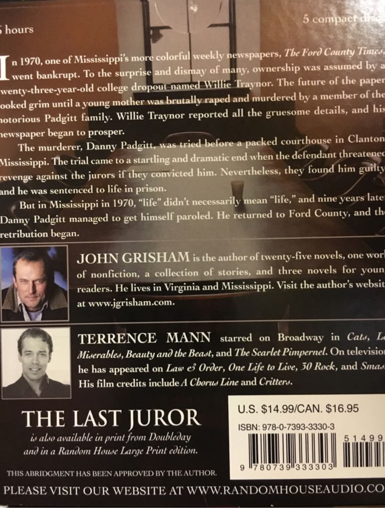 Last Juror, The - John Grisham (- Audiobook) book collectible [Barcode 9780739333303] - Main Image 2