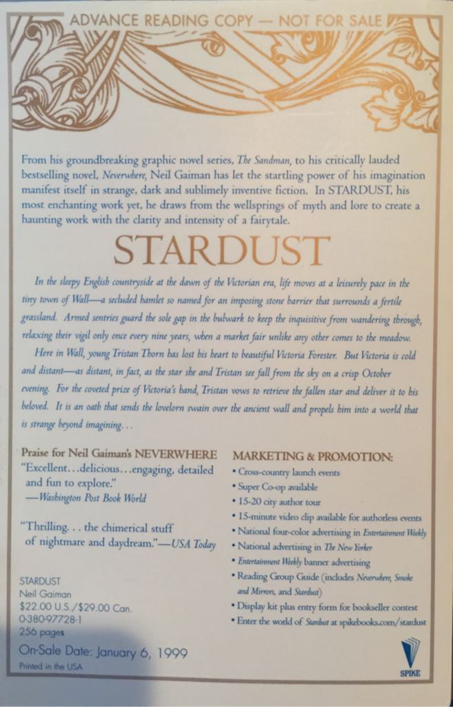 Stardust - Neil Gaiman (Unknown - Hardcover) book collectible [Barcode 9780380977284] - Main Image 2