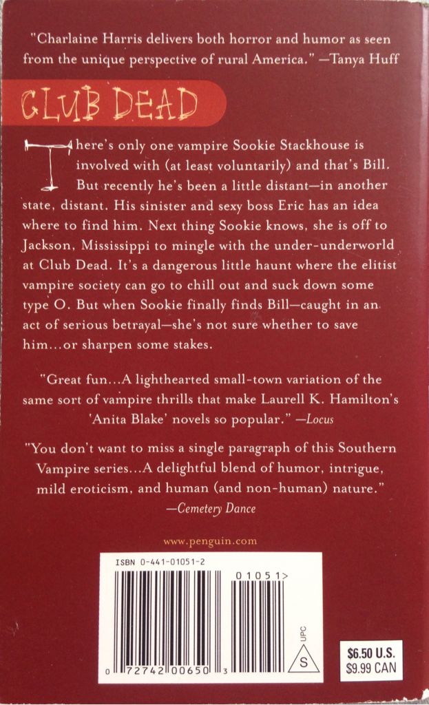 Club Dead - Charlaine Harris (ACE Fantasy - Paperback) book collectible [Barcode 9780441010516] - Main Image 2