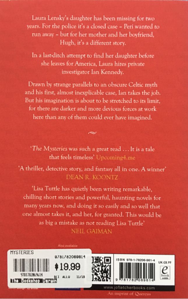 The Mysteries - Lisa Tuttle (Jo Fletcher Books - Paperback) book collectible [Barcode 9781782069614] - Main Image 2