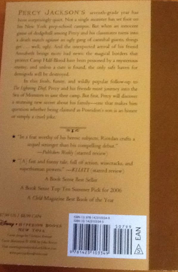 The Sea Of Monsters  book collectible - Main Image 2