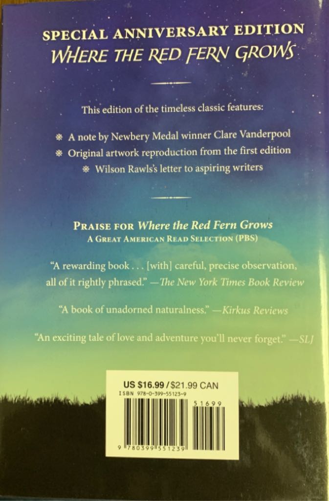 Where the Red Fern Grows - Wilson Rawls (Yearling Book - Hardcover) book collectible [Barcode 9780399551239] - Main Image 2